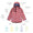 Close-up of the Blizzard Kids Ski Jacket in pink with a lightning bolt pattern, featuring adjustable cuffs and a fleece-lined hood.