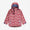 Blizzard Kids Ski Jacket Pink with a lightning bolt pattern. It has a hood and pockets on either side.
