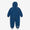 EcoSplash Waterproof Fleece Lined Puddle Suit Navy: a blue one-piece puddle suit with hood and elasticated cuffs and ankles, featuring a star pattern.