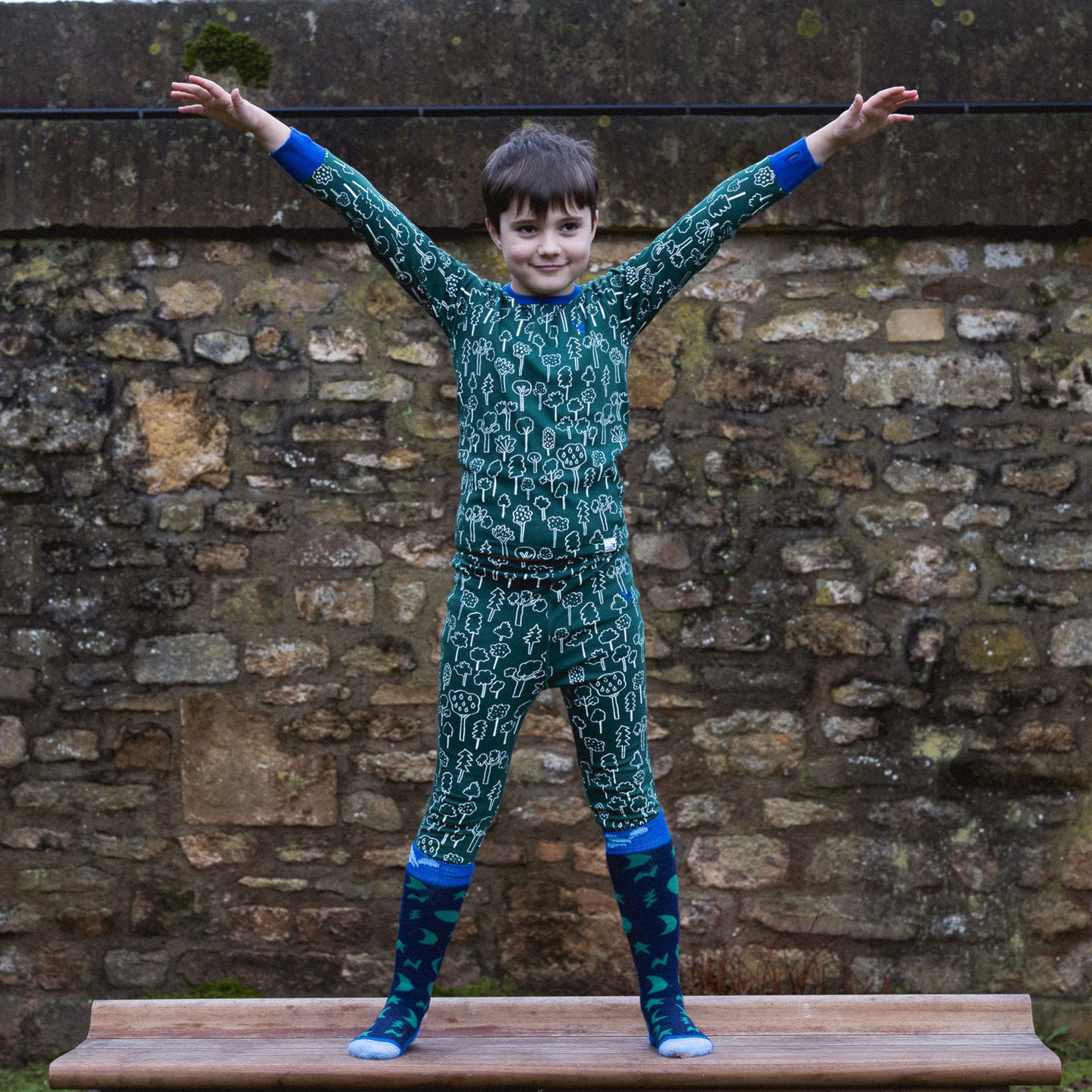 Kids Thermal Top Green Forest