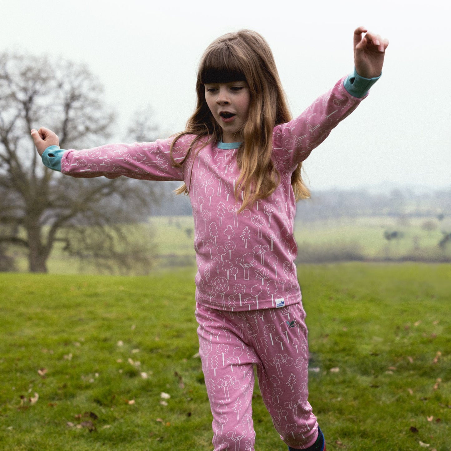 Kids Thermal Top Pink Forest