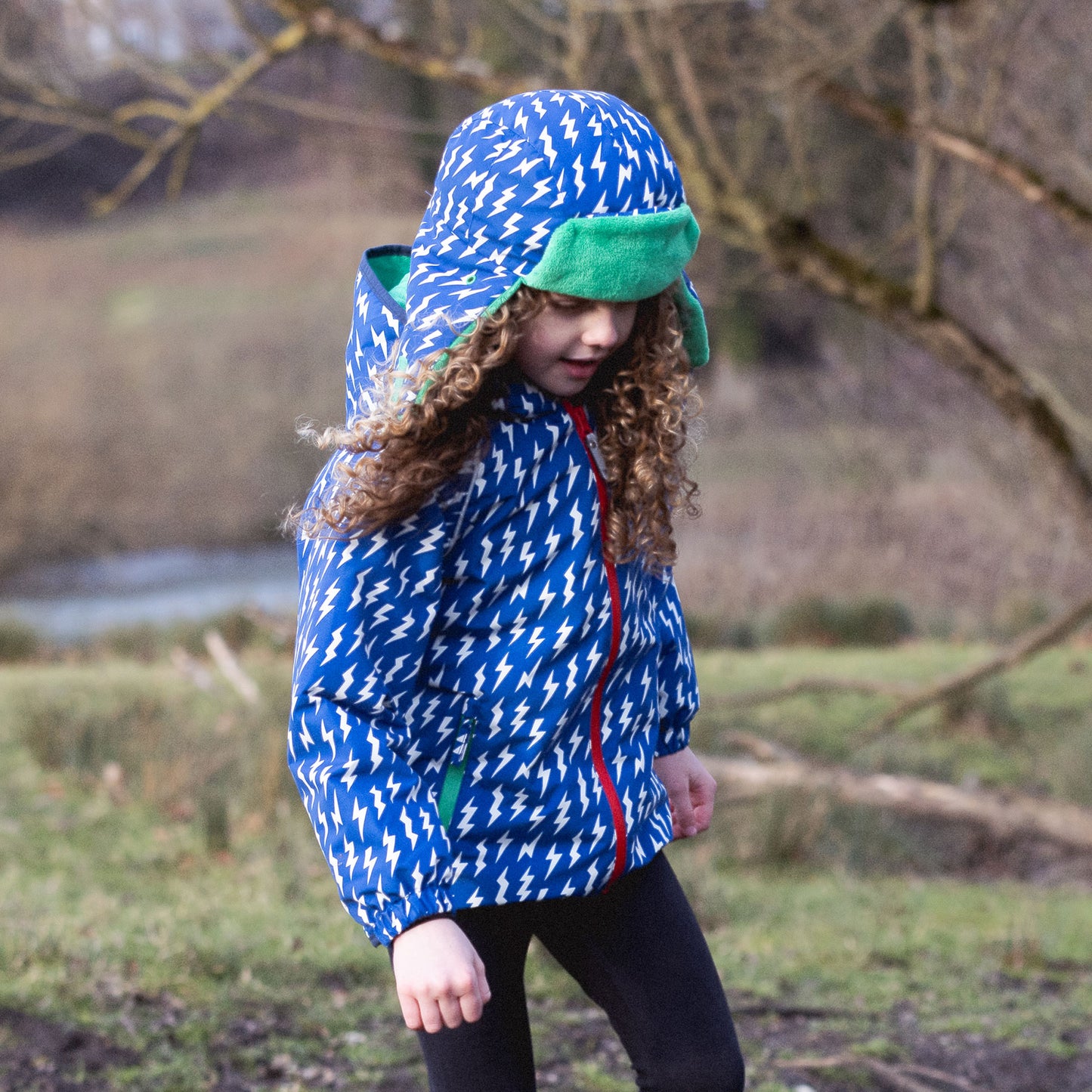EcoSplash Waterproof Fleece Lined Jacket Blue Lightning