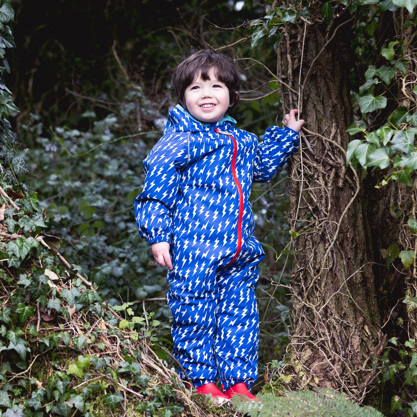 EcoSplash Waterproof Fleece Lined Puddle Suit Blue Lightning