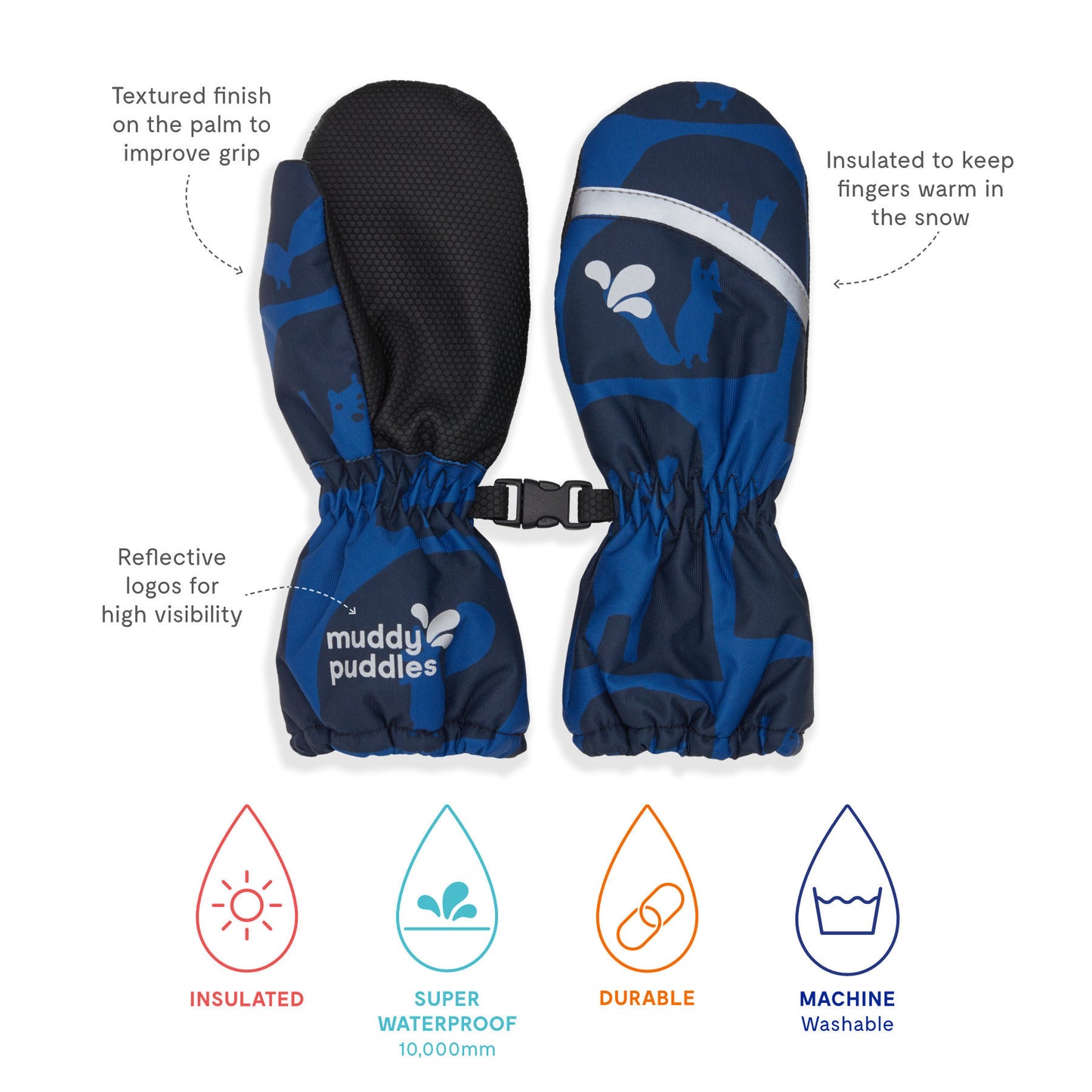 Ski Mittens Blue Cave