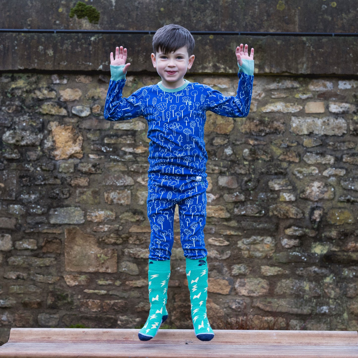 Puddlestomper Welly Socks Green Lightning