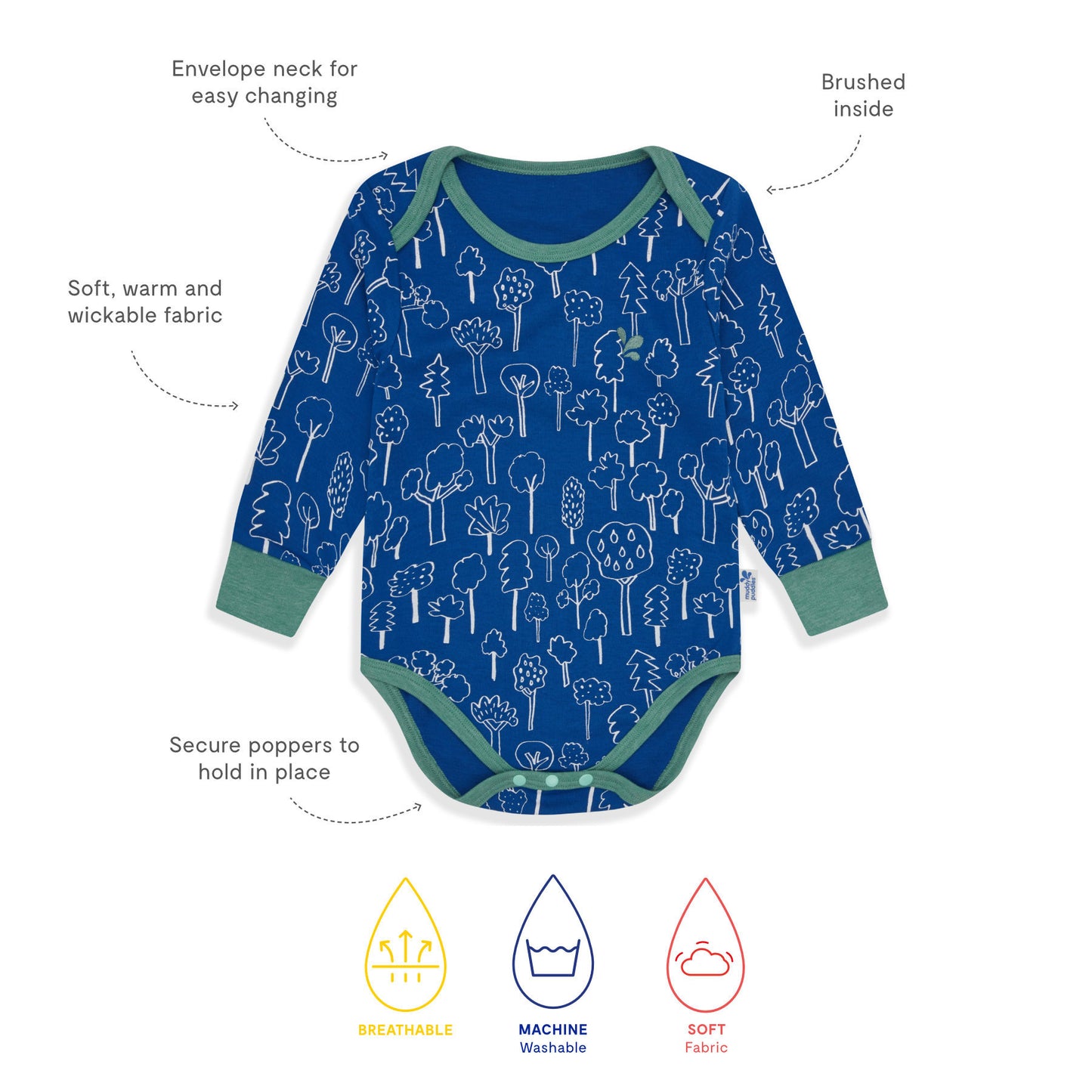 Thermal Baby Grow Blue Forest
