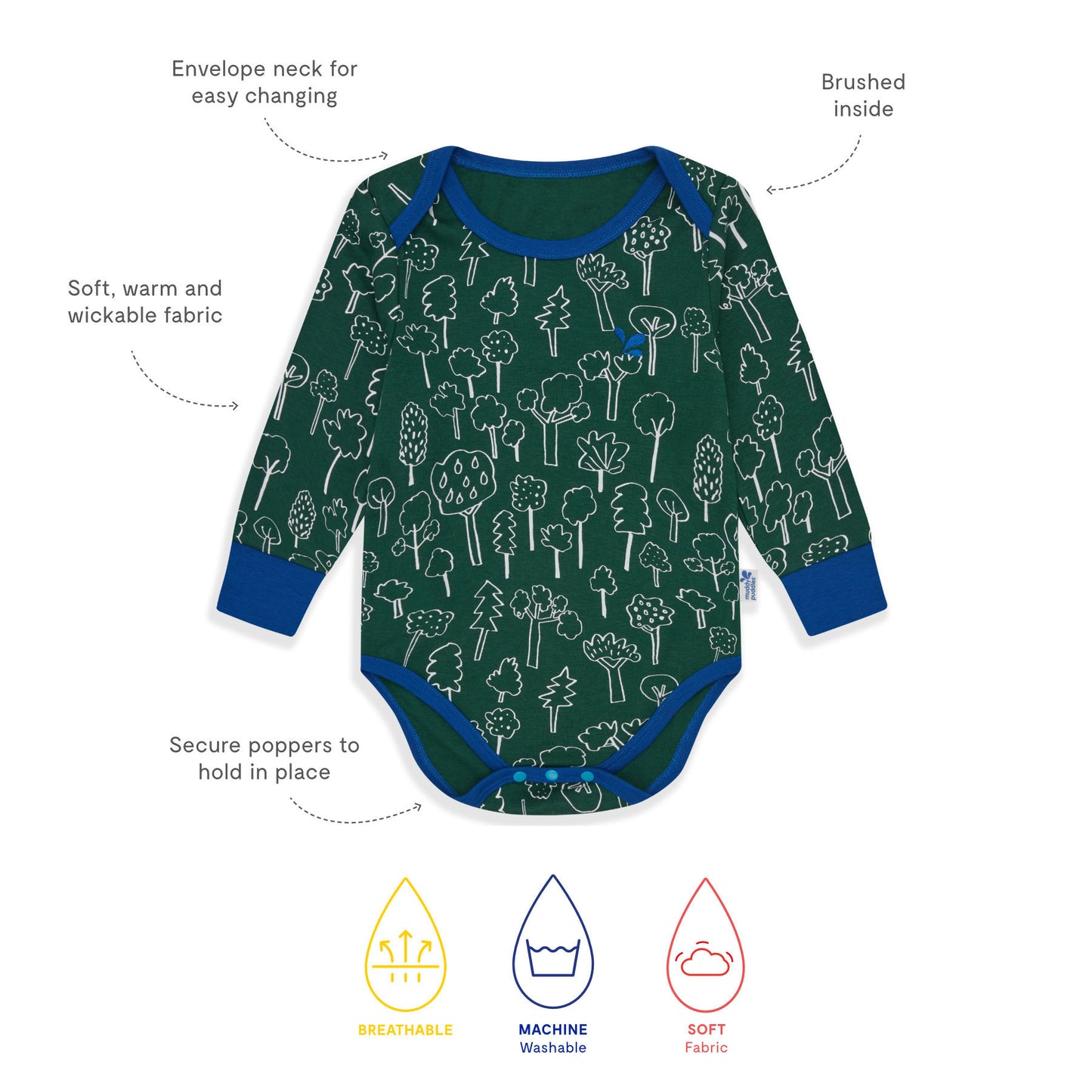 Thermal Baby Grow Green Forest