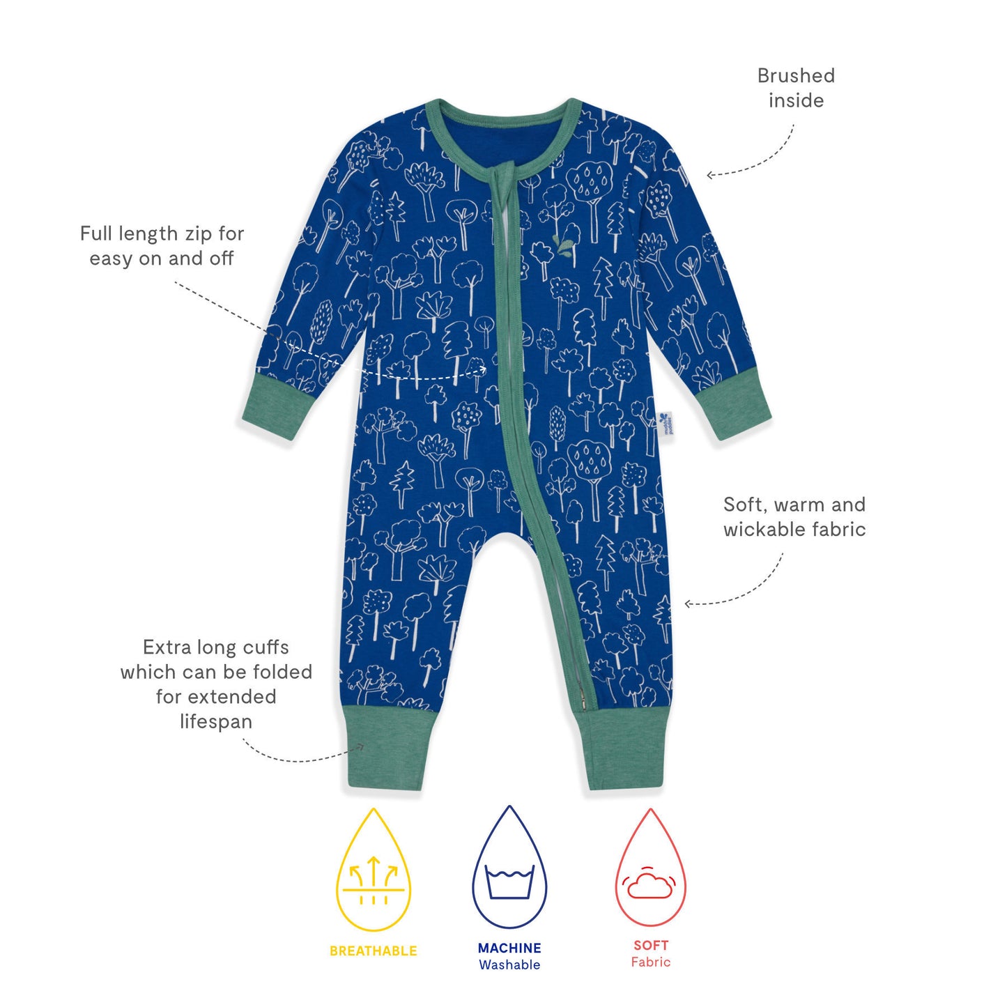 Thermal Sleepsuit Blue Forest
