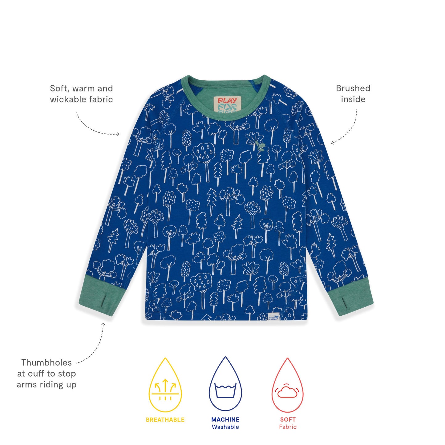 Kids Thermal Top Blue Forest