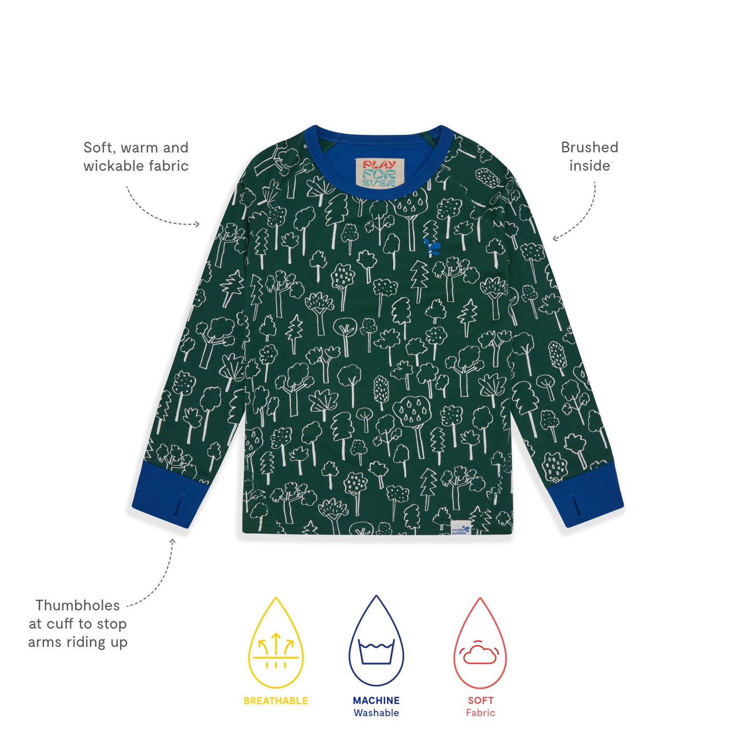 Kids Thermal Top Green Forest