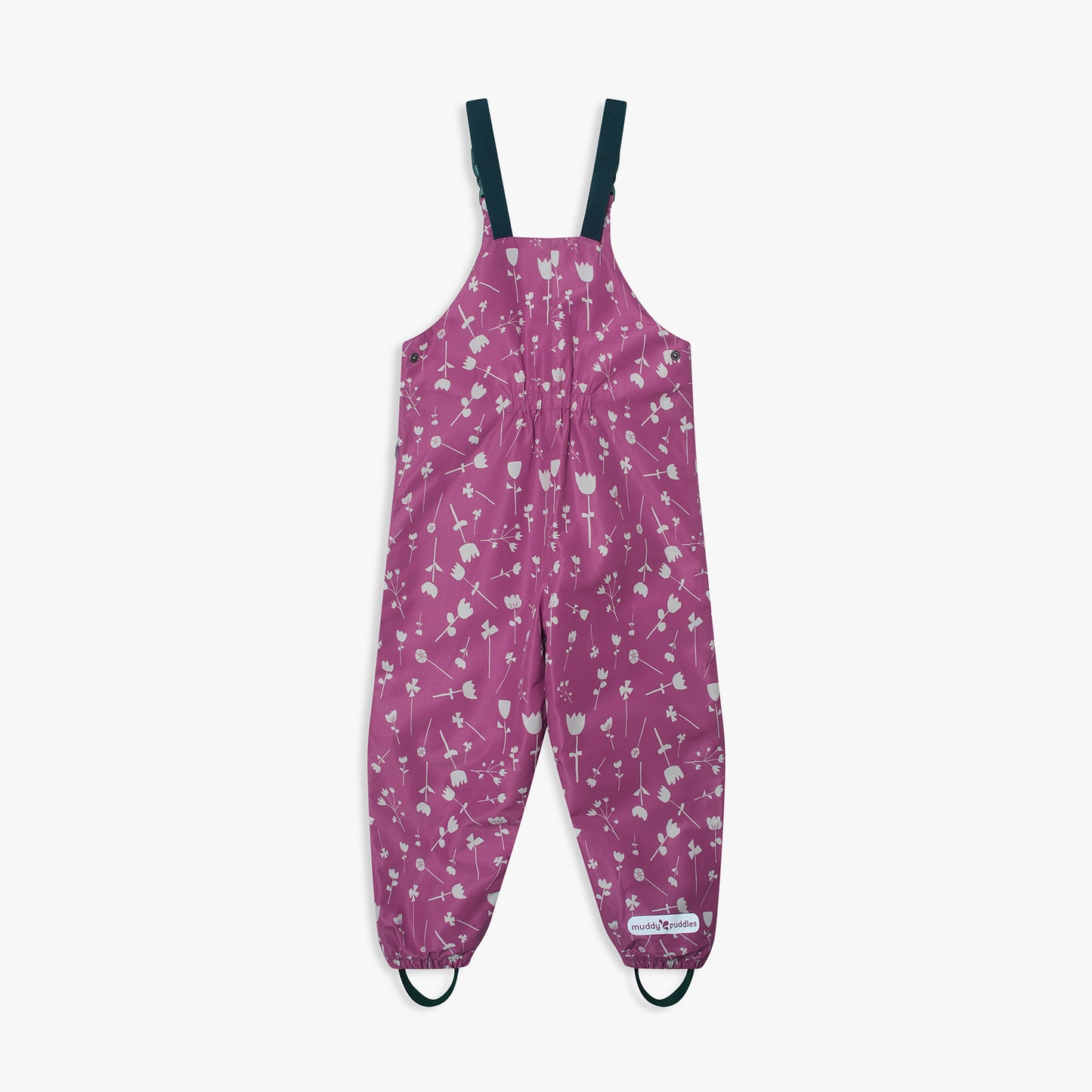 EcoSplash Fleece Lined Waterproof Dungarees Pink Floral