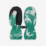 Ski Mittens Green Bird