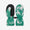 Ski Mittens Green Bird
