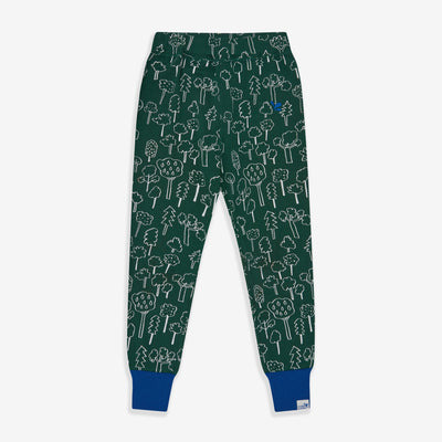 Kids Thermal Leggings Green Forest
