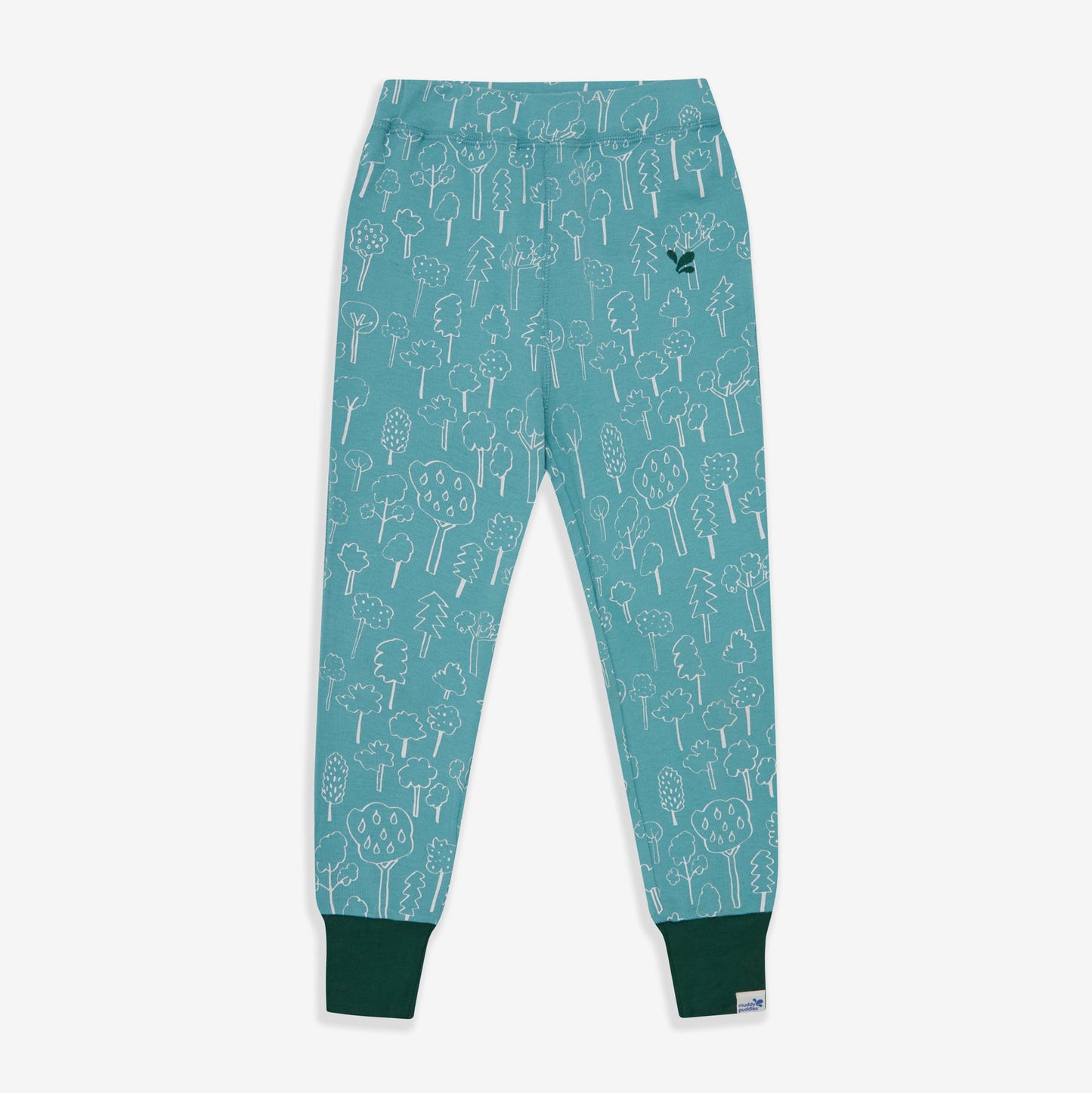 Kids Thermal Leggings Turquoise Forest