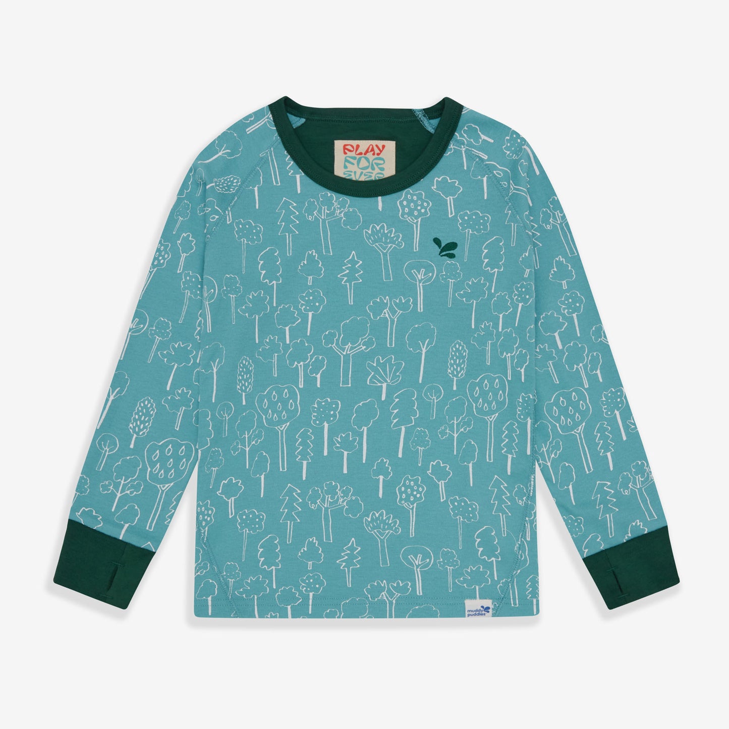Kids Thermal Top Turquoise Forest