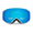 BLOC goggles: White ski goggles with a blue mirrored lens and black padding. Brand name 'BLOC' visible on the lens.
