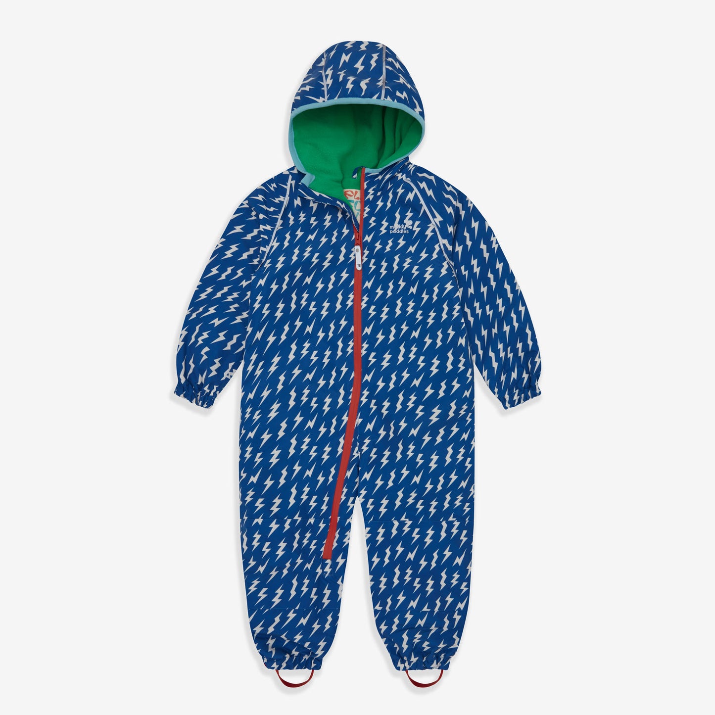 EcoSplash Waterproof Fleece Lined Puddle Suit Blue Lightning