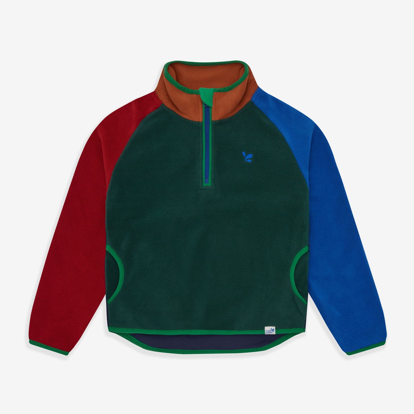 Half Zip Polar Fleece Top Green
