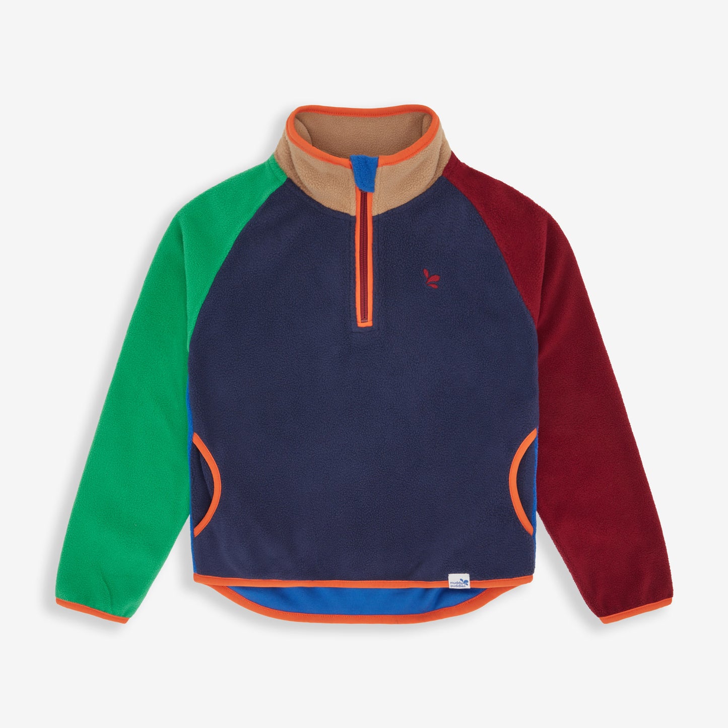 Half Zip Polar Fleece Top Navy