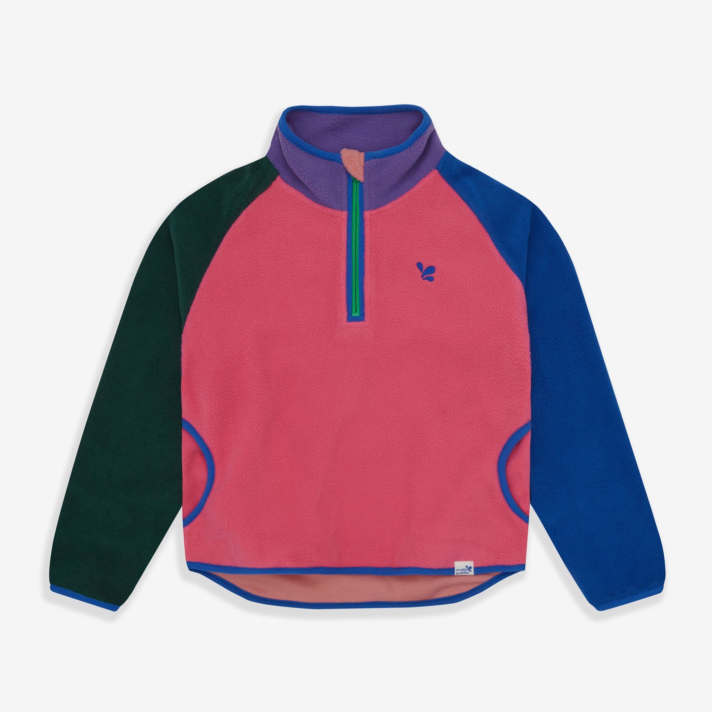 Half Zip Polar Fleece Top Pink