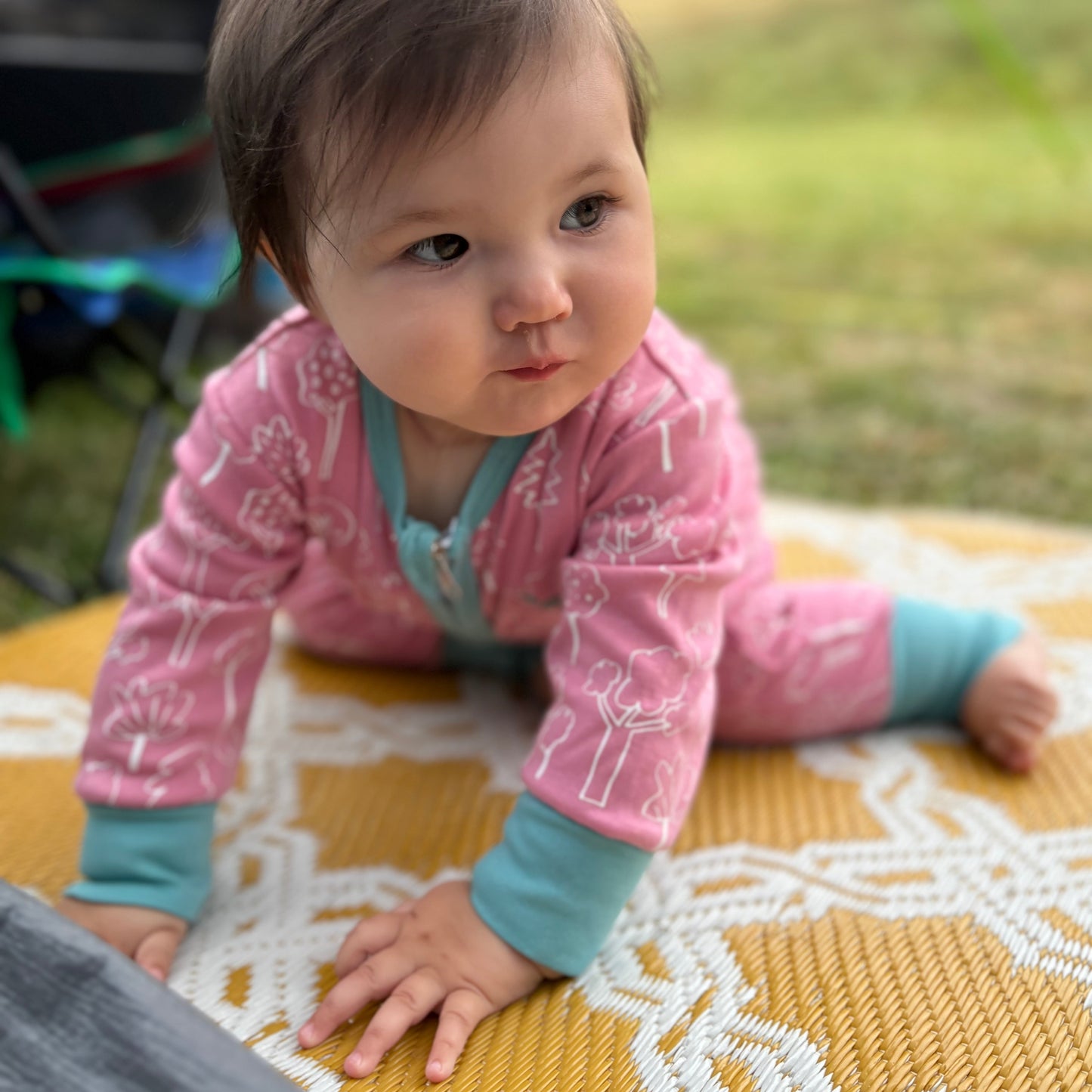 Thermal Baby Sleepsuit Pink Forest