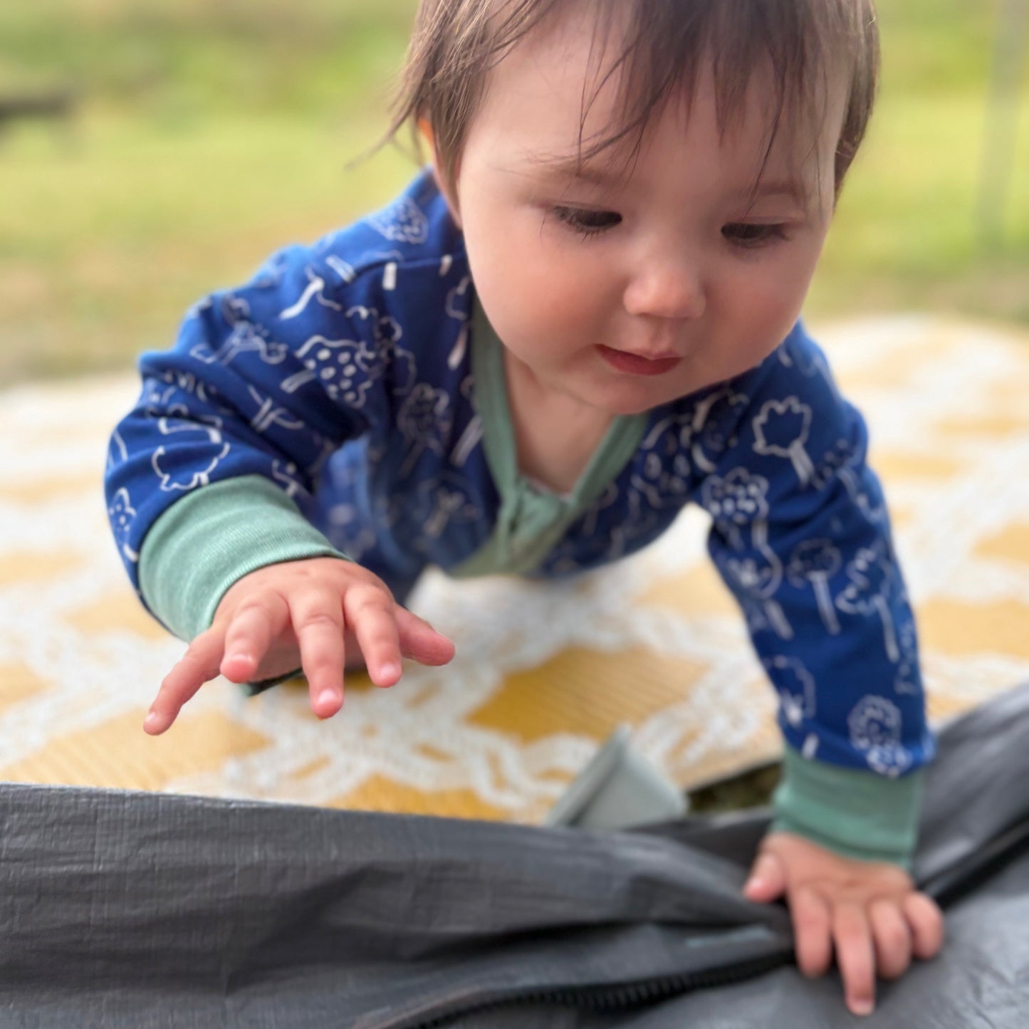 Thermal Baby Sleepsuit Blue Forest