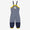 Puddleflex Waterproof Fleece Lined Dungarees Yellow with blue and white zigzags, yellow trim and navy waterproof lower legs.
