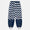 Puddleflex Waterproof Fleece Lined Trousers Navy, with a blue and white chevron pattern and stirrups, lying on a white surface.