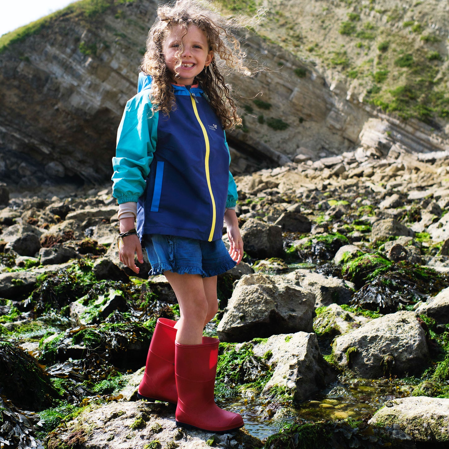 EcoLight Lightweight Waterproof Jacket Blue Colourblock