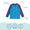 UV Protective Rash Vest Blue Starfish, a long sleeved top with blue starfish pattern on the body and darker blue sleeves.