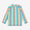 UV Protective Rash Vest Multi Stripe, a long-sleeved top with colourful vertical stripes of teal, coral, yellow, blue and white.
