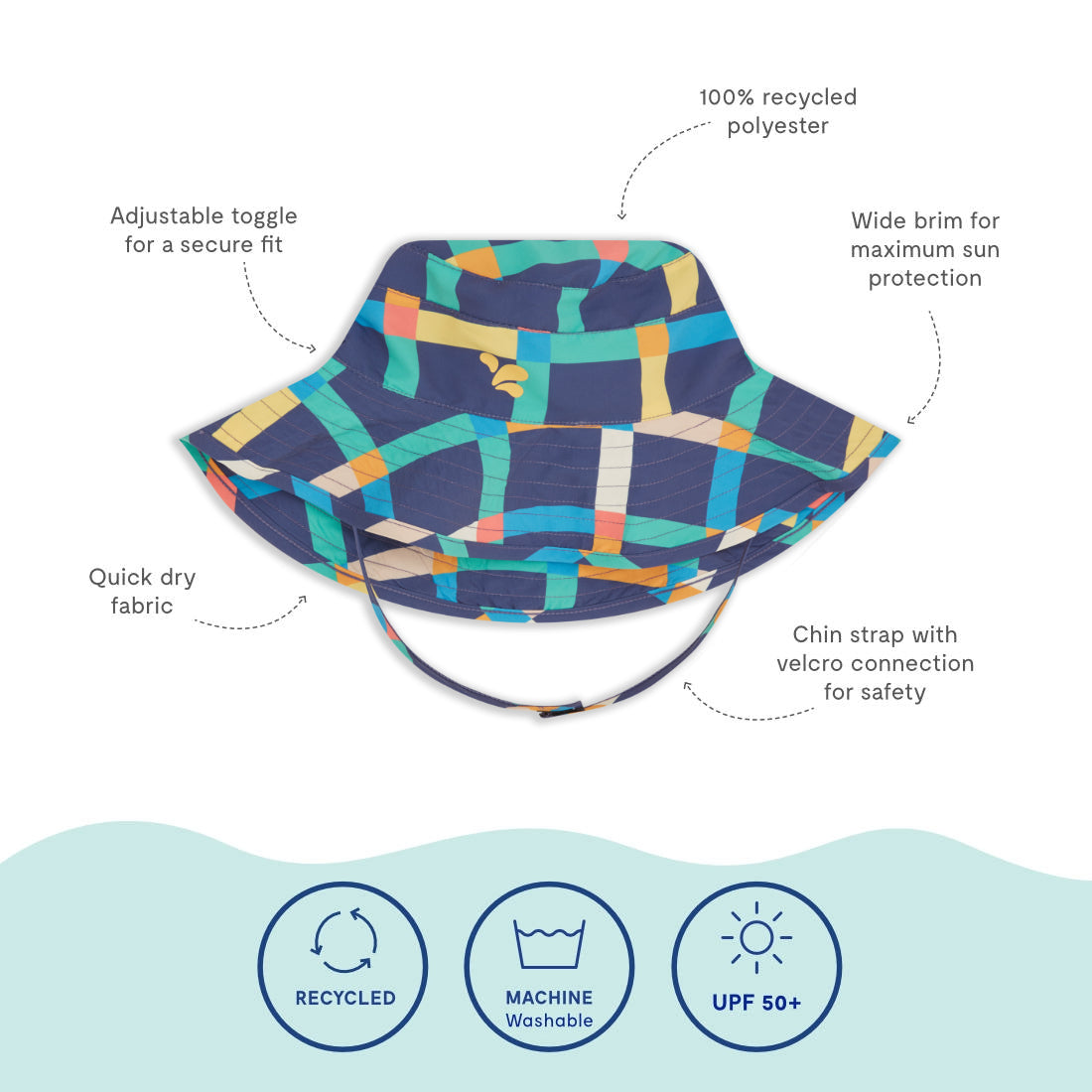 UV Protective Sun Hat Multi Check