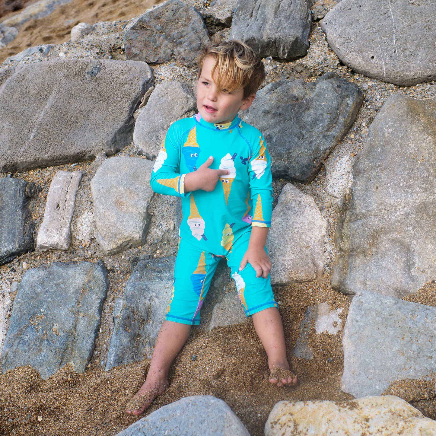 UV Protective Surf Suit Green Ice Cream