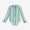 UV Protective Long Sleeve Swimsuit Multi Stripe, a striped swimsuit with long sleeves and a zip-up front, photographed on a white background.