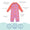UV Protective Surf Suit Pink Starfish: A pink and orange all-in-one swimsuit with a starfish pattern, showcasing features like recycled materials and sun protection.