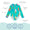 UV Protective Long Sleeve Swimsuit Green Ice Cream, a turquoise swimsuit with long sleeves and an ice cream pattern. It has a front zip and is made from recycled materials.