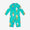 UV Protective Surf Suit Green Ice Cream: A child's long-sleeved swimsuit in turquoise with a fun ice cream cone pattern.
