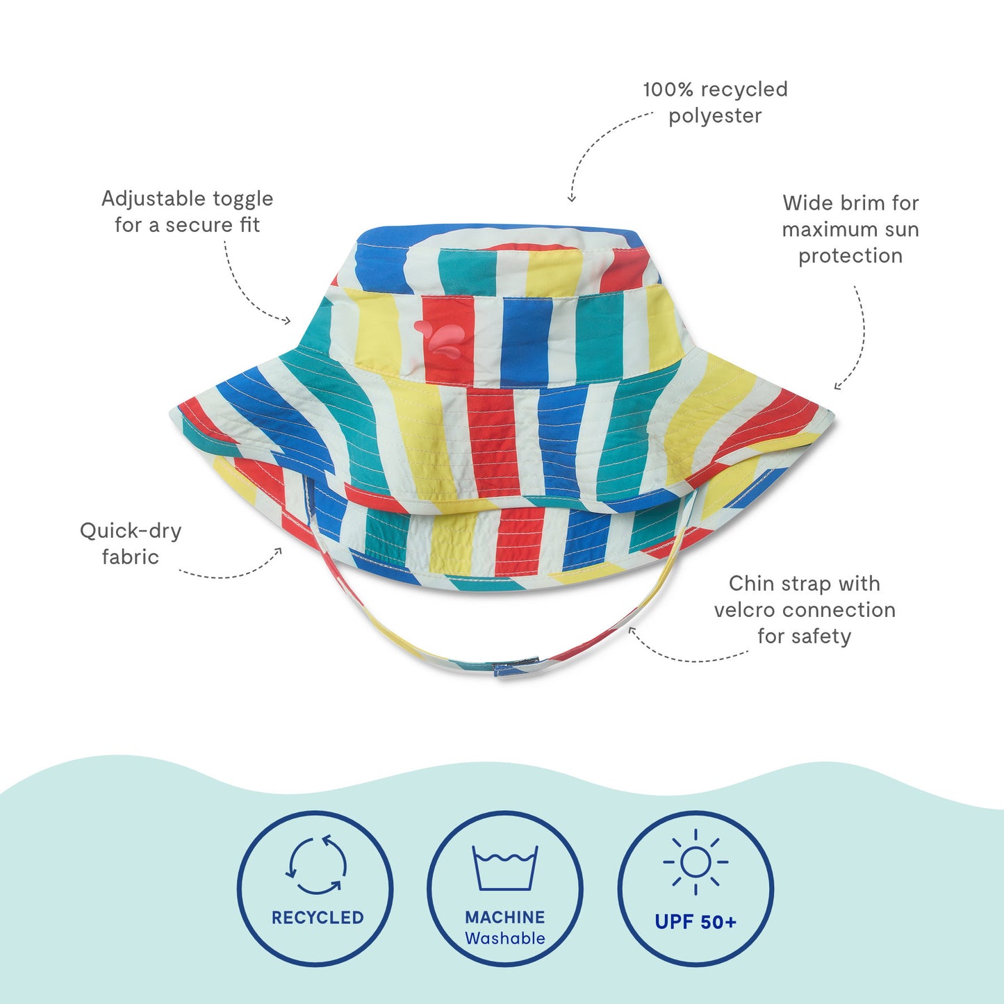 UV Protective Sun Hat Multi Stripe