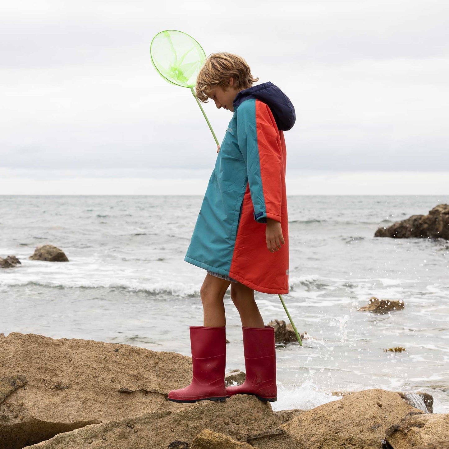 Waterproof Changing Robe Blue Colourblock