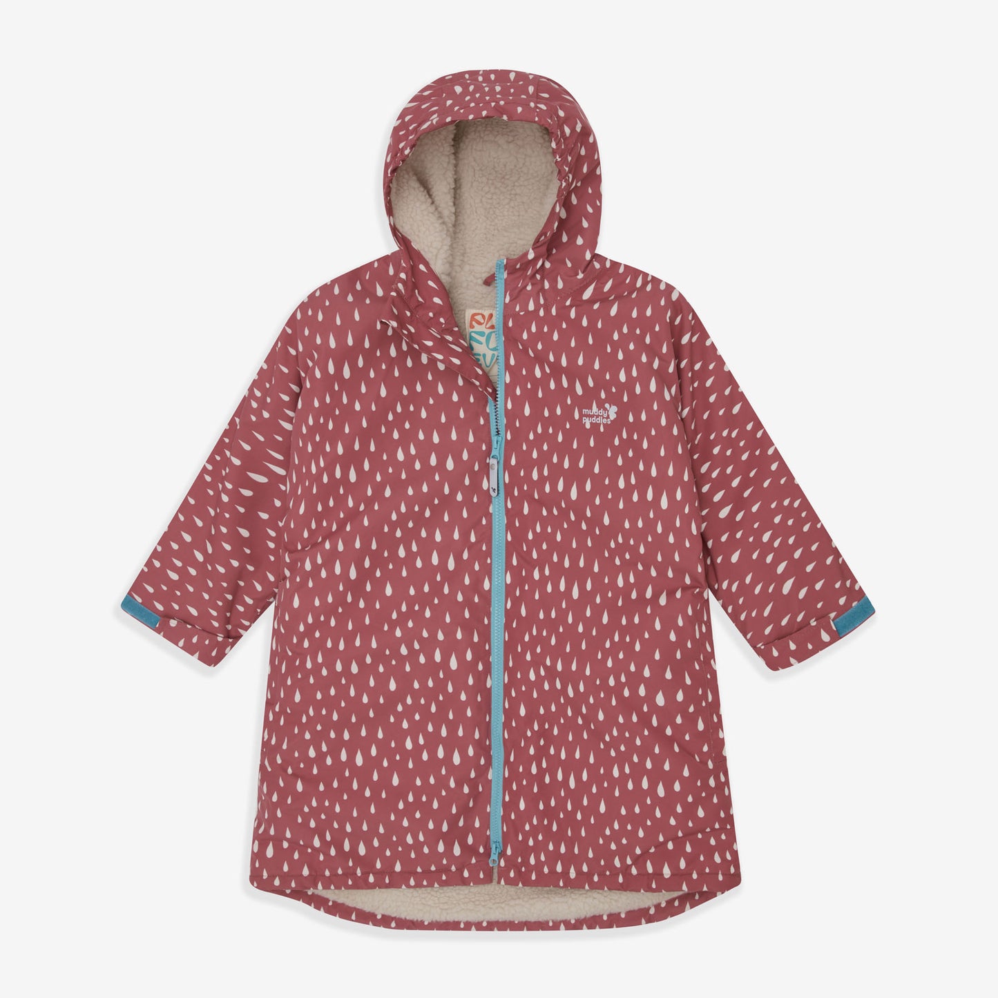 Waterproof Changing Robe Pink Raindrop