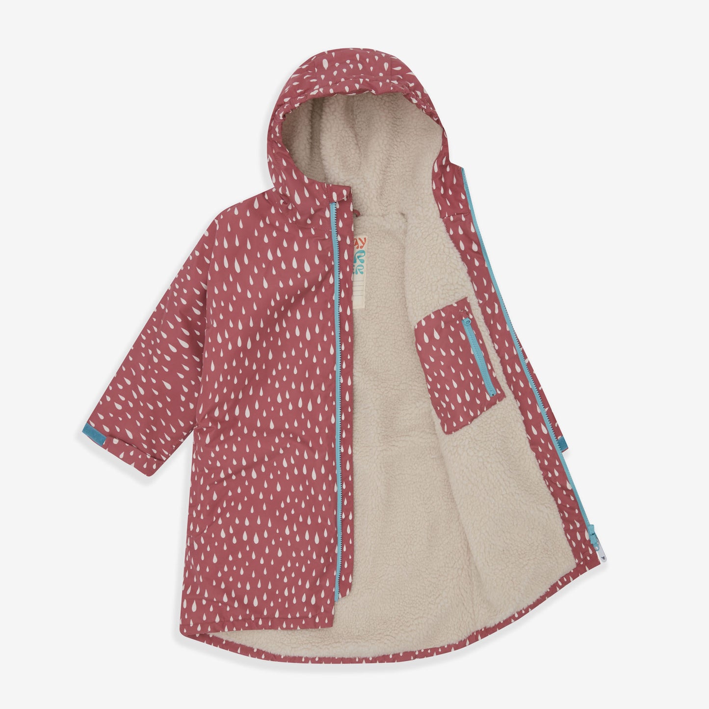 Waterproof Changing Robe Pink Raindrop