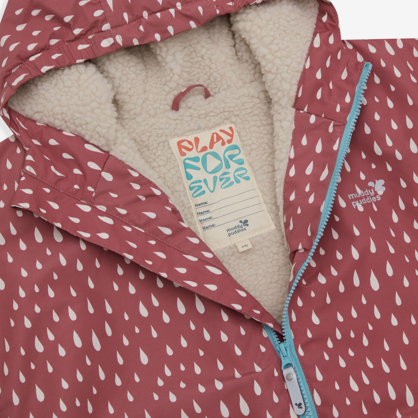 Waterproof Changing Robe Pink Raindrop