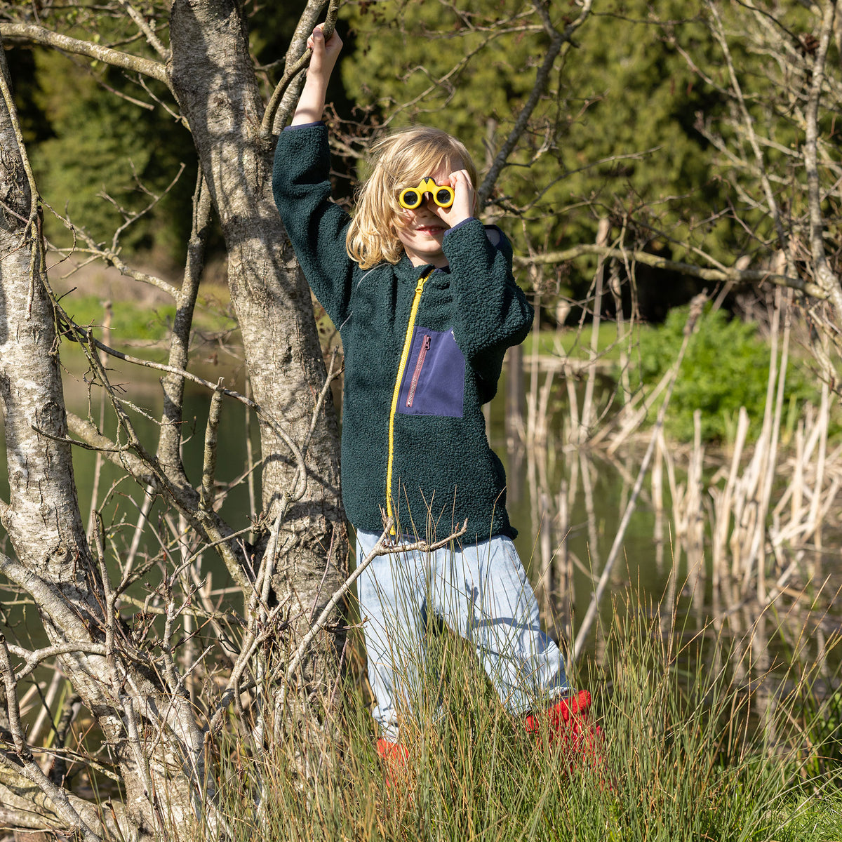 Borg Fleece Jacket Dark Green