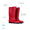 A pair of red Classic Wellies are shown against a white background, their tall design promising leg protection from the elements.
