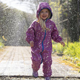 EcoSplash Fleece Lined Waterproof Puddle Suit Pink Floral