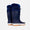 Navy Puddleflex Fleece Lined Wellies, two tall waterproof boots with blue quilted detail and furry trim, set against a white backdrop.