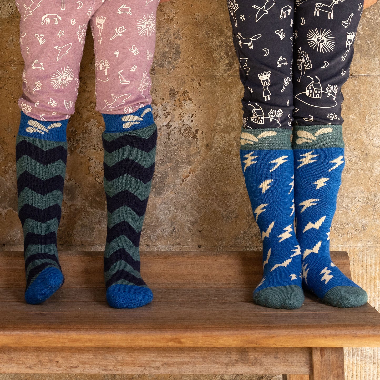 Puddlestomper Twin Pack Socks Green Blue