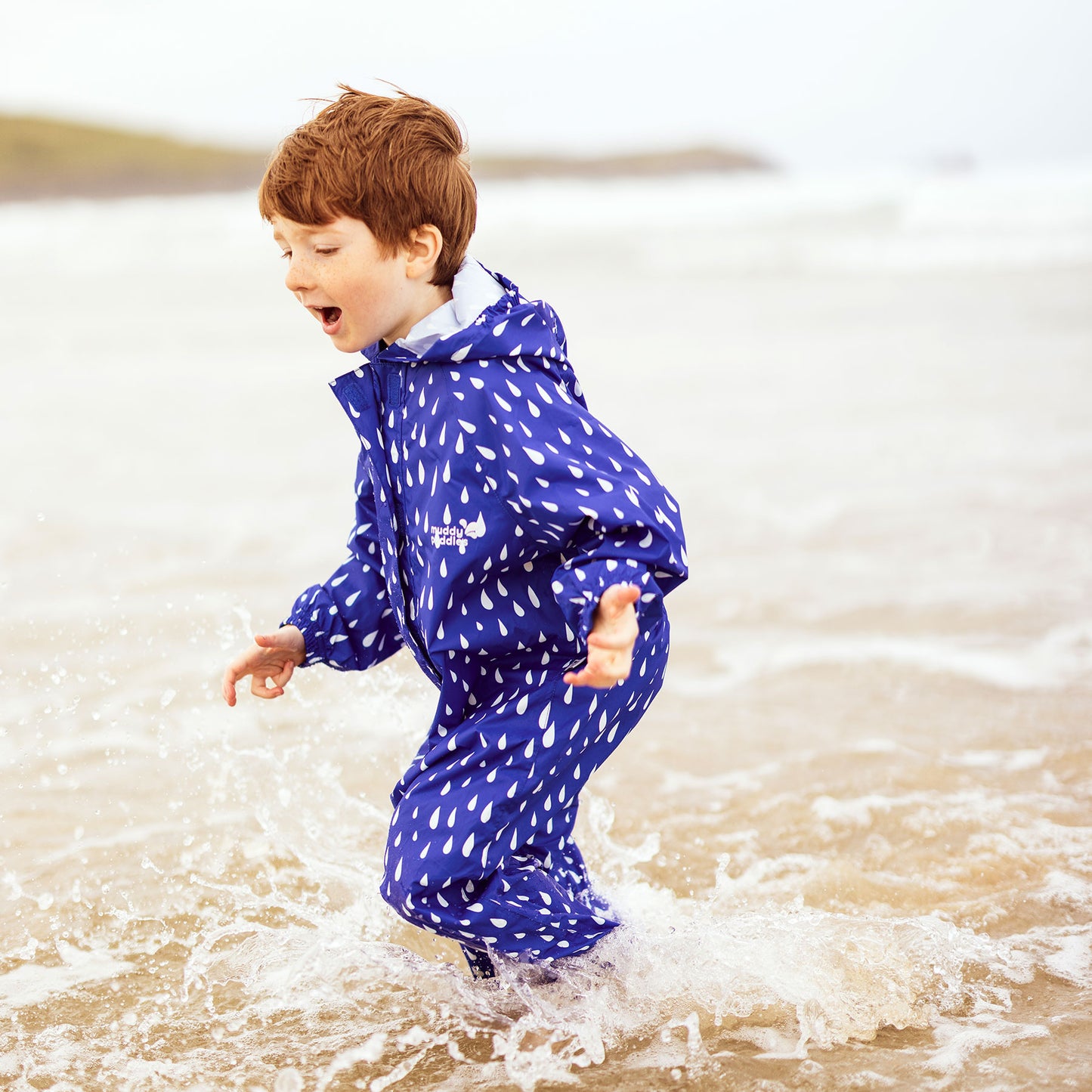 Essentials Waterproof Puddle Suit Blue Raindrop