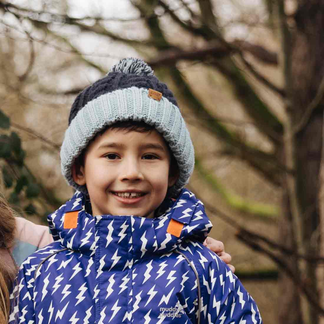 Cable Bobble Hat Navy